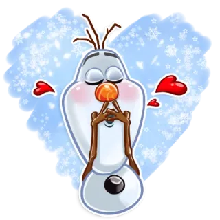 😘 Olaf Frozen オラフ, アナと雪の女王, ディズニー, 雪だるま, ハート, 愛, かわいい telegram sticker