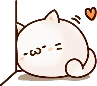 ❤️ kucing, imut, kawaii, hati, stiker, hewan telegram sticker