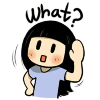 ✋ What? Cartoon, Frage, Süß, Mädchen, Ausdruck telegram sticker