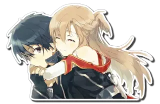❤ Kirito and Asuna Sword Art Online Anime, Casal, Kirito, Asuna, Sword Art Online telegram sticker