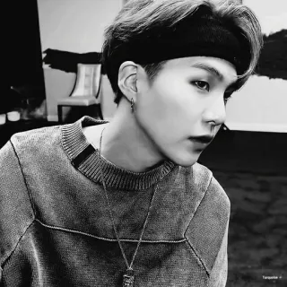 🌟 Suga suga, min yoongi, bts, kpop, idol, piosenkarz, czarno-białe telegram sticker