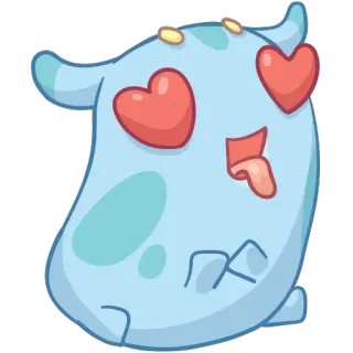 😍 monstre, dessin animé, amour, mignon, yeux, coeur whatsapp sticker