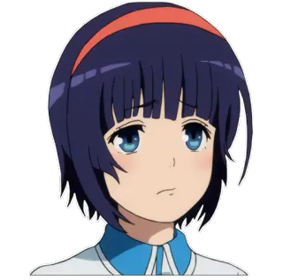 😕 animé, fille, dessin animé, personnage, femme, yeux bleus whatsapp sticker
