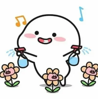 🌺 fofo, desenho animado, flor, regar, kawaii telegram sticker