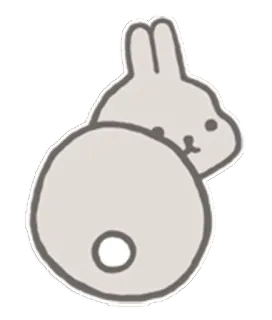 😀 coelho, animal, fofo, desenho, rabo telegram sticker