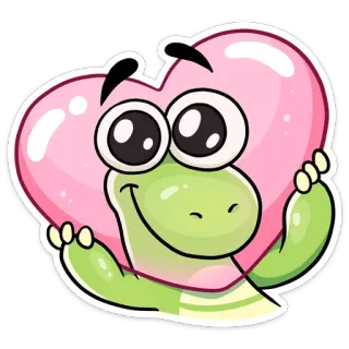 ❤️ snake, heart, love, cartoon, animal, cute, kawaii whatsapp sticker
