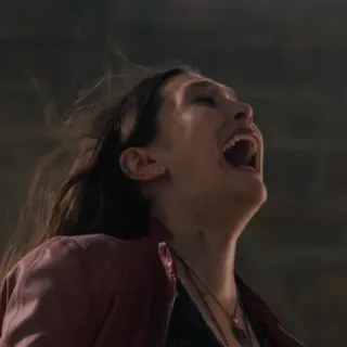 😩 Scarlet Witch Женщина, Кричит, Marvel, Супергерой, Эмоция, Элизабет Олсен, Ванда Максимофф whatsapp sticker