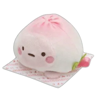 🍙 pesca, peluche, carino, kawaii, rosa, cibo, tovaglietta ramen, mochi telegram sticker