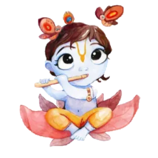 🙄 Krishna 印度教, 神祇, 长笛, 神, 神话 telegram sticker
