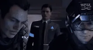 👎 Connor Detroit: Become Human Androidi, Futuristico, Investigazione, Cyberpunk, Polizia telegram sticker
