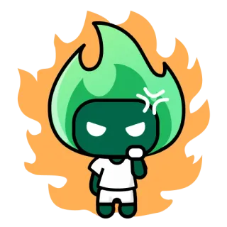❤️‍🔥 bravo, fogo, desenho animado, personagem, raiva, chateado whatsapp sticker