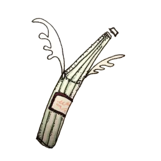🍾 бутылка, крылья, напиток, алкоголь telegram sticker