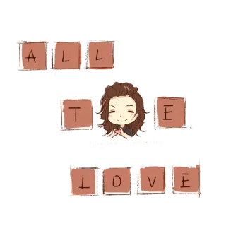 ❤ ALL THE LOVE love, cute, cartoon telegram sticker