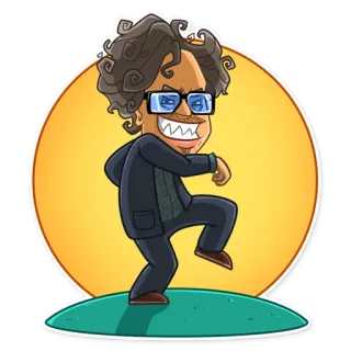 😬 cartoon, character, person, illustration, glasses, suit telegram sticker