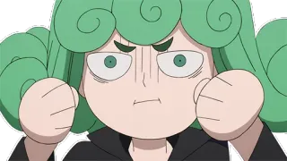 😡 Tatsumaki One-Punch Man anime, Tatsumaki, One-Punch Man, esper, green hair, angry telegram sticker
