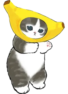 🍌 cat, banana, funny, cute, animal, kitten telegram sticker