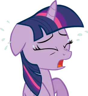😭 Twilight Sparkle My Little Pony Kartun, Poni, Menangis, Sedih, Twilight Sparkle, Emosional, Animasi telegram sticker