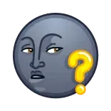 😕 คำถาม, พระจันทร์, อิโมจิ, ไม่แน่ใจ, สีหน้า, สงสัย, สับสน telegram sticker