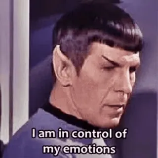 😞 Spock Star Trek I am in control of my emotions สป็อค, สตาร์ เทรค, อารมณ์, วัลแคน, การควบคุม telegram sticker