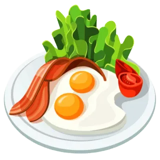 🍳 desayuno, comida, huevos, tocino, tomate, lechuga telegram sticker