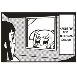 👨 ARRESTED FOR TELEGRAM CRIMES anime, manga, meme, telegram crimes, pop team epic, arrested telegram sticker