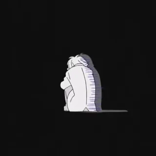 😭 Anime, Smutny, Samotny, Postać, Siedzący telegram sticker