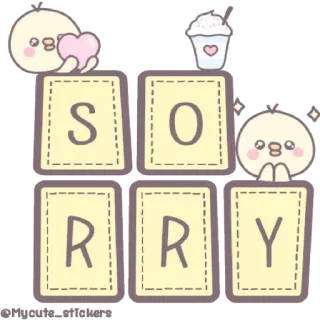 😁 SORRY scusa, carino, scuse, kawaii, cartone animato, personaggio, saluto telegram sticker