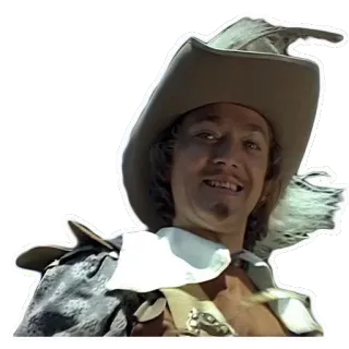 😁 D'Artagnan The Three Musketeers mosqueteiro, chapéu, espada, fantasia telegram sticker