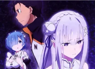 🖼 Emilia Re:Zero anime, re zero, subaru, rem, manga telegram sticker