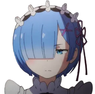 😠 Rem Re:Zero 애니메이션, 렘, Re 제로, 캐릭터, 스티커, 귀여운 telegram sticker