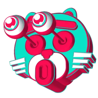 😮 Cartoon, Figur, Spaß, Augen, Illustration, Aufkleber telegram sticker