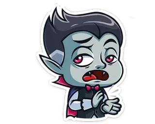 😩 vampiro, dibujos animados, pegatina, halloween, monstruo, criatura telegram sticker