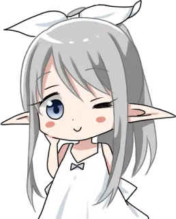 😉 Anime, Elfo, Bonito, Menina, Desenho animado, Kawaii whatsapp sticker