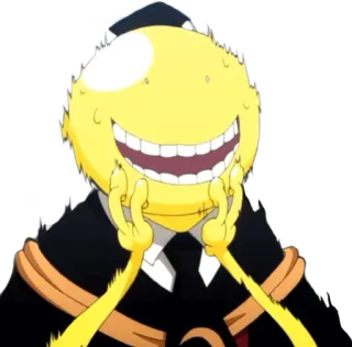 😱 Koro-sensei Assassination Classroom Anime, Koro-sensei, Assassination Classroom, Personaggio, Giallo, Sorriso telegram sticker