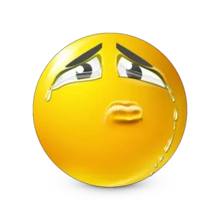 🥲 emoji, sad, crying, tears, yellow telegram sticker