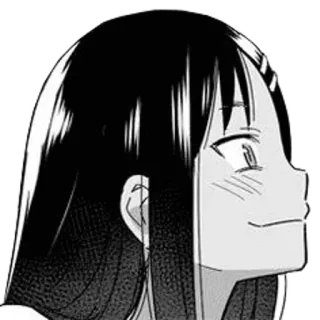 🖤 Nagatoro Don't Toy with Me, Miss Nagatoro anime, manga, nagatoro, cute, black and white, girl, face telegram sticker