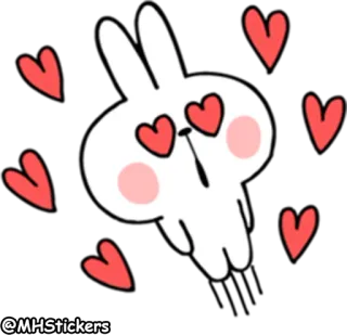 💘 @MHStickers coelho, coelhinho, corações, amor, fofo, adesivo whatsapp sticker