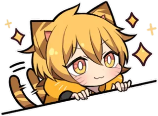 ✨ 애니메이션, 만화, 고양이, 귀여운, 카와이, 반짝임 telegram sticker