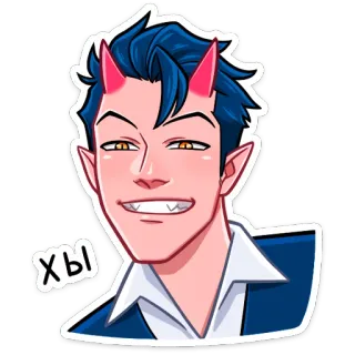 😁 ХЫ devil, demon, male, cartoon, anime telegram sticker