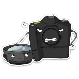 😣 câmera, lente, desenho animado, adesivo telegram sticker