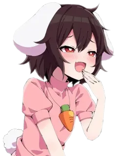 😉 anime, bunny, cute, cartoon, rabbit, kawaii, carrot telegram sticker
