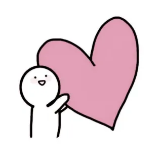💗 Dibujo animado, Corazón, Amor, Monigote, Lindo telegram sticker