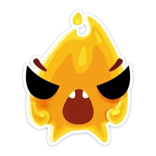 😡 lendir, monster, kartun, marah, kuning, makhluk, permainan, karakter whatsapp sticker