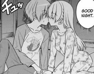 ♥️ GOOD NIGHT. anime, pocałunek, para, dobranoc telegram sticker
