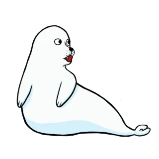 😱 тюлень, животное, мультфильм, белый, милый, морское животное telegram sticker