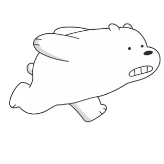 🏃‍♀ Ice Bear We Bare Bears Urso Polar, We Bare Bears, desenho animado, urso polar, bravo, correndo telegram sticker