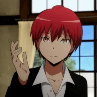 🎈 Karma Akabane Assassination Classroom anime, cabelo ruivo, personagem, karma, Akabane whatsapp sticker