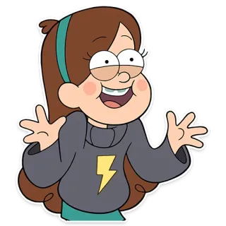 😃 Mabel Pines Gravity Falls desenho animado, animação, Mabel Pines, Gravity Falls, personagem, adesivo whatsapp sticker