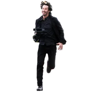 😄 Keanu Reeves actor, man, running, celebrity, entertainment telegram sticker