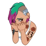 😭 Lucy Kushinada Cyberpunk: Edgerunners anime, cyberpunk, edgerunners, lucy, middle finger, offensive telegram sticker